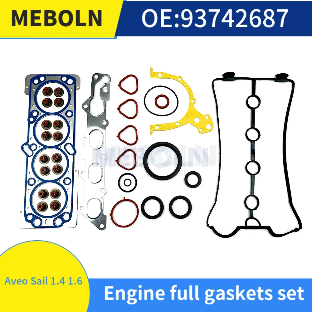 

for Chevrolet GM Aveo/Excelle 1.4/1.6 engine full gasket kit Cylinder head gasket StainlessRepair Kit Car Accessories 93742687