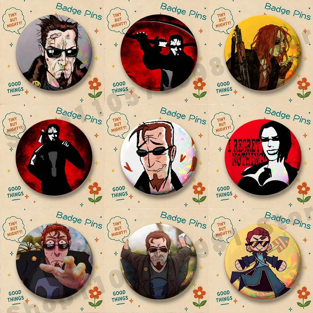 The Postal Dude Postal Brooches for Bag Decor Jewelry Accessories Gift 25/32/44/58/75mm Round Cartoon Badges