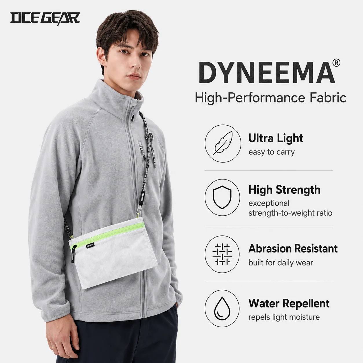

Ultralight Dyneema Pouch Waterproof EDC Flat Storage Bag for Camping Hiking Lightweight Crossbody Shoulder Bag Organizer S/M/L