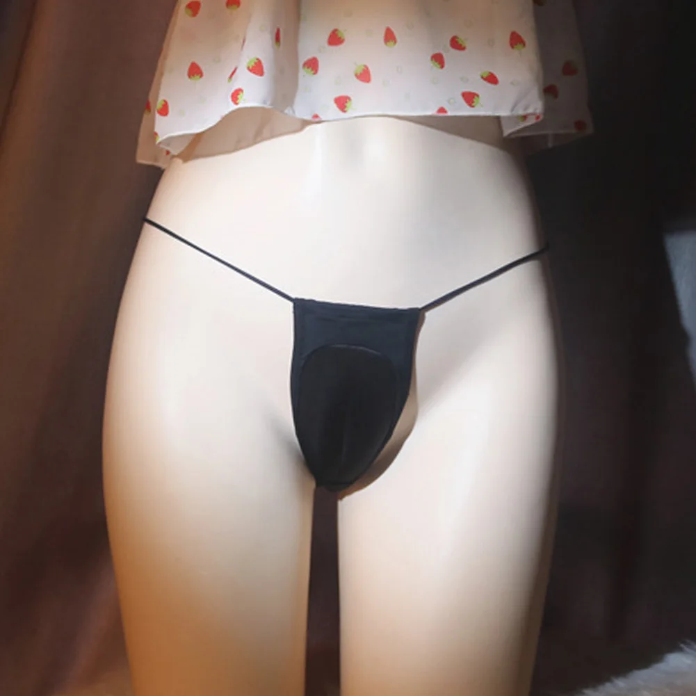 Bragas con bolsa Sissy para hombre, ropa interior Sexy para travestis, calzoncillos con parte trasera en T, Tanga oculta, bragas con punta de camello, lencería erótica