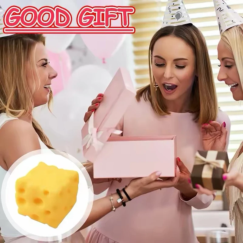 S/M/L Multiple-size Cheese Squeeze Toy Slow Rebound Shapeable Cheese Squishy Toy Decompression Funny Soft Touch For Adult Gifts