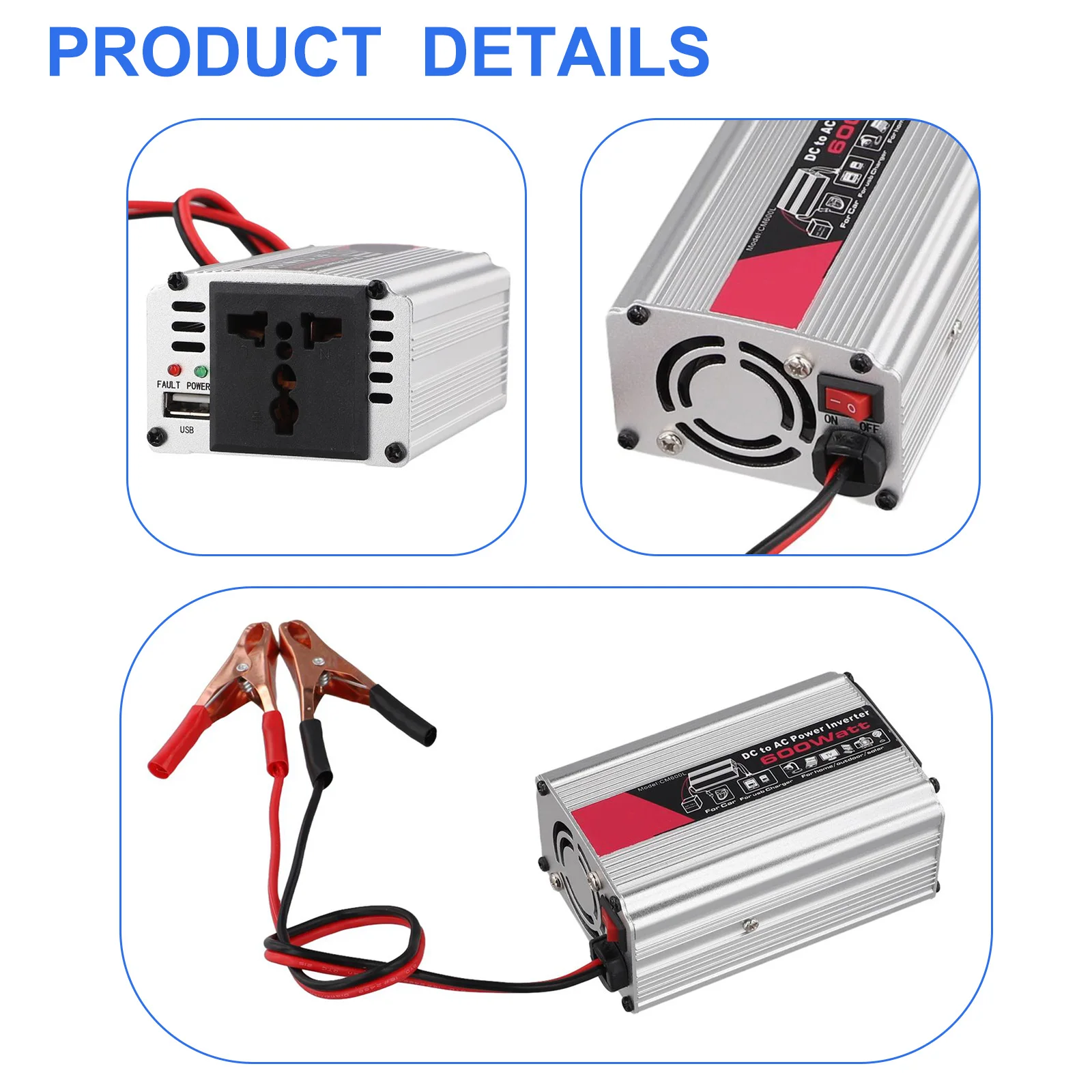 Car Spare Parts High Quality Practical To Use Car Inverter Car Inverter DC 12V 600W Power Car Inverter Inverter