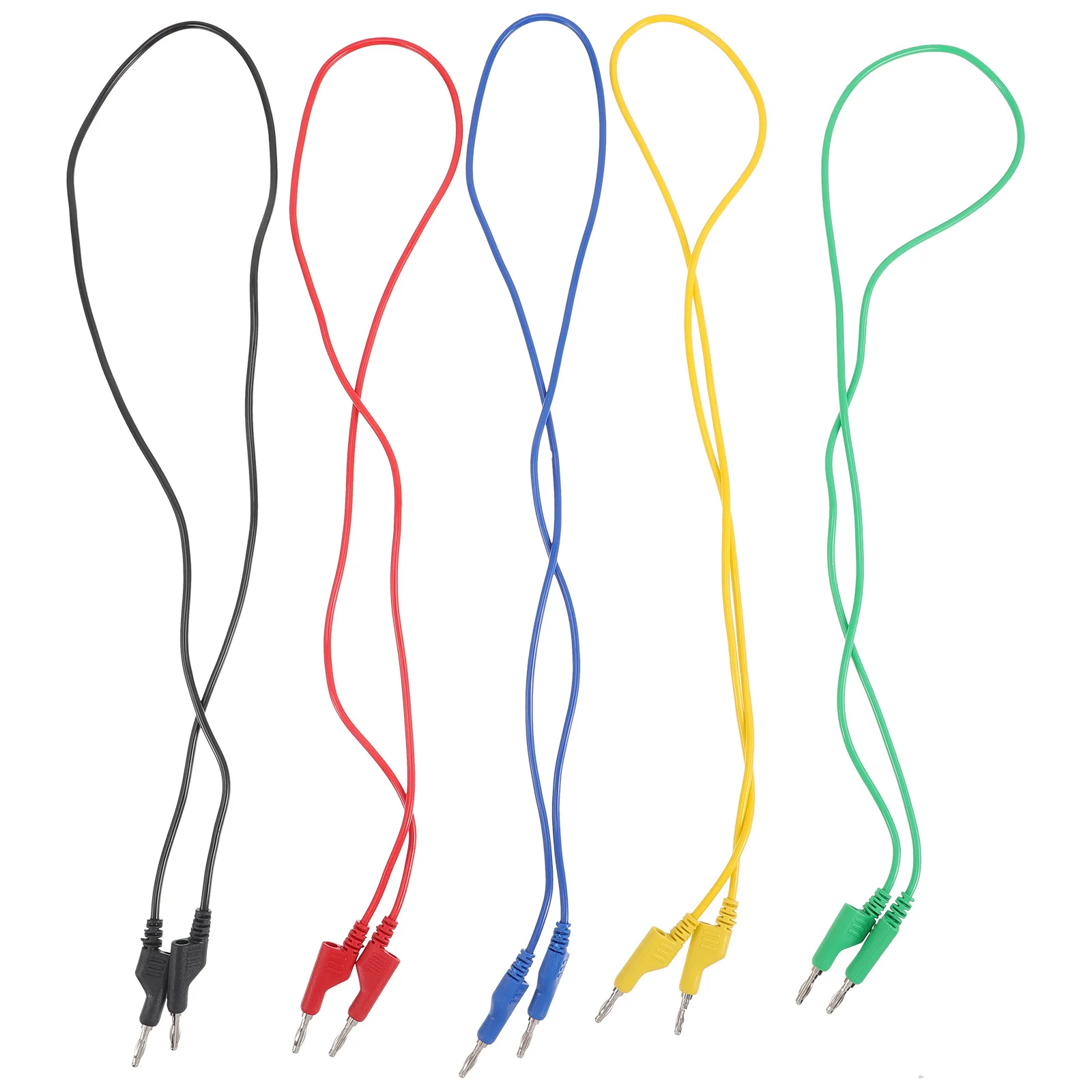 

5Pcs Flexible Banana to Banana Test Leads Multimeter Leads Stackable Connectors for Digital Testing Volt Meter