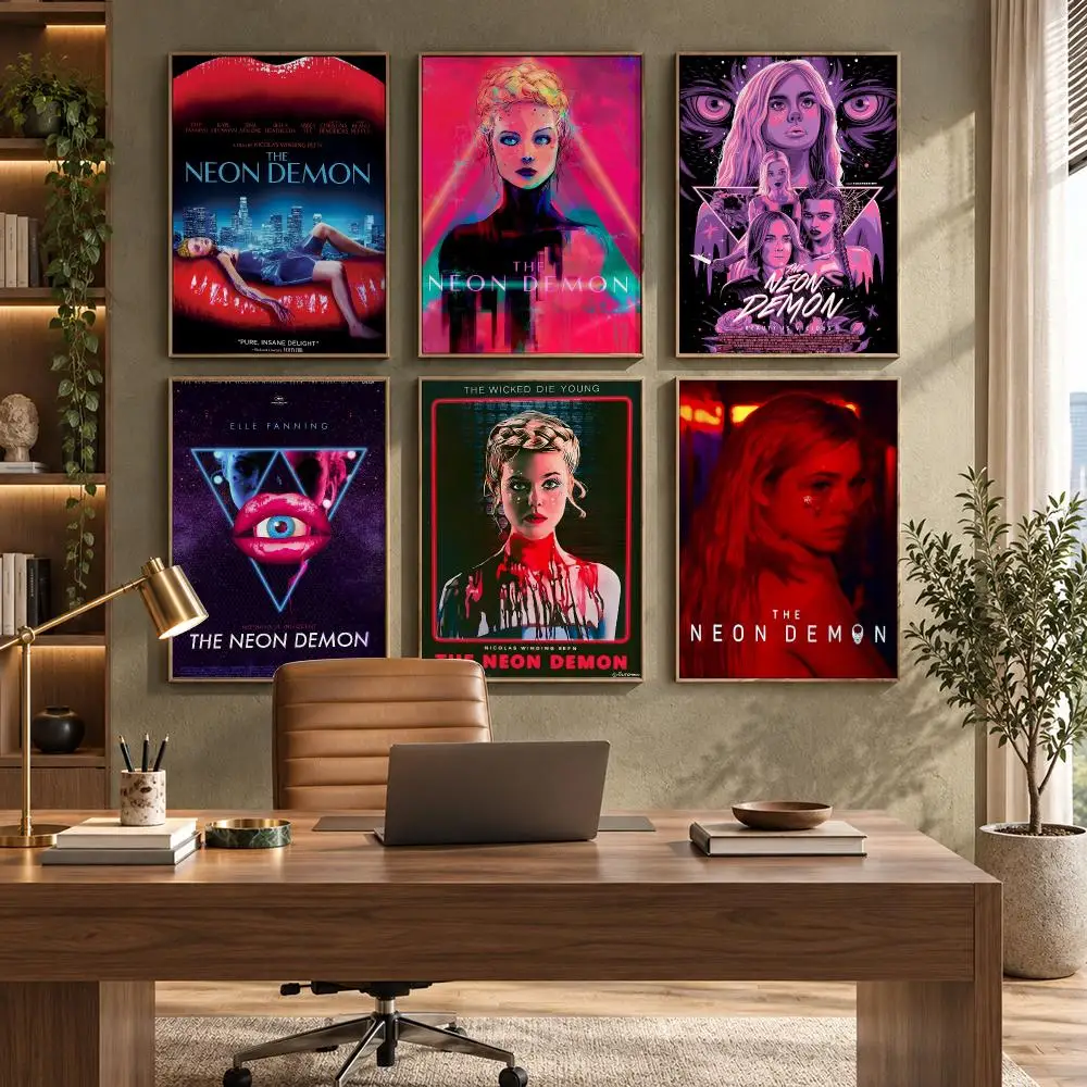 The Neon Demon Fashion Horror Film Poster Self-Adhesive PP Paper HD Wall Decal for Study Living Room Garage DIY Gift