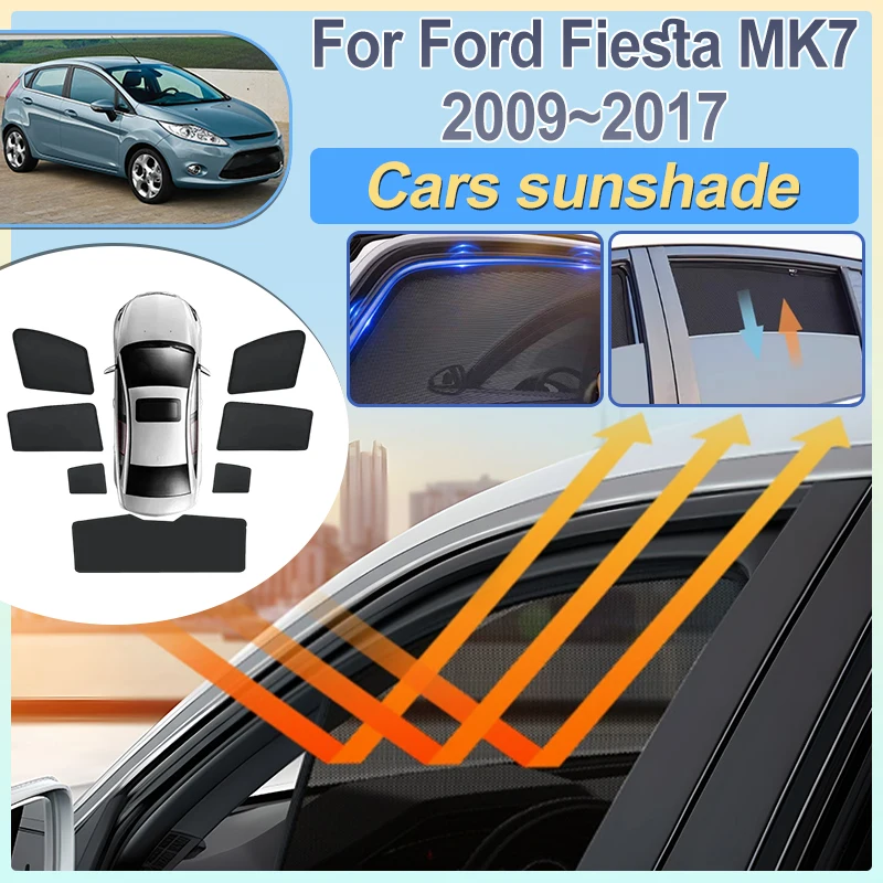 

Для Ford Fiesta MK7 2009-2017, MK6 Mark VI, 5-дверный хэтчбек: магнитные шторки на окна, солнцезащитные козырьки на лобовое стекло, аксессуары