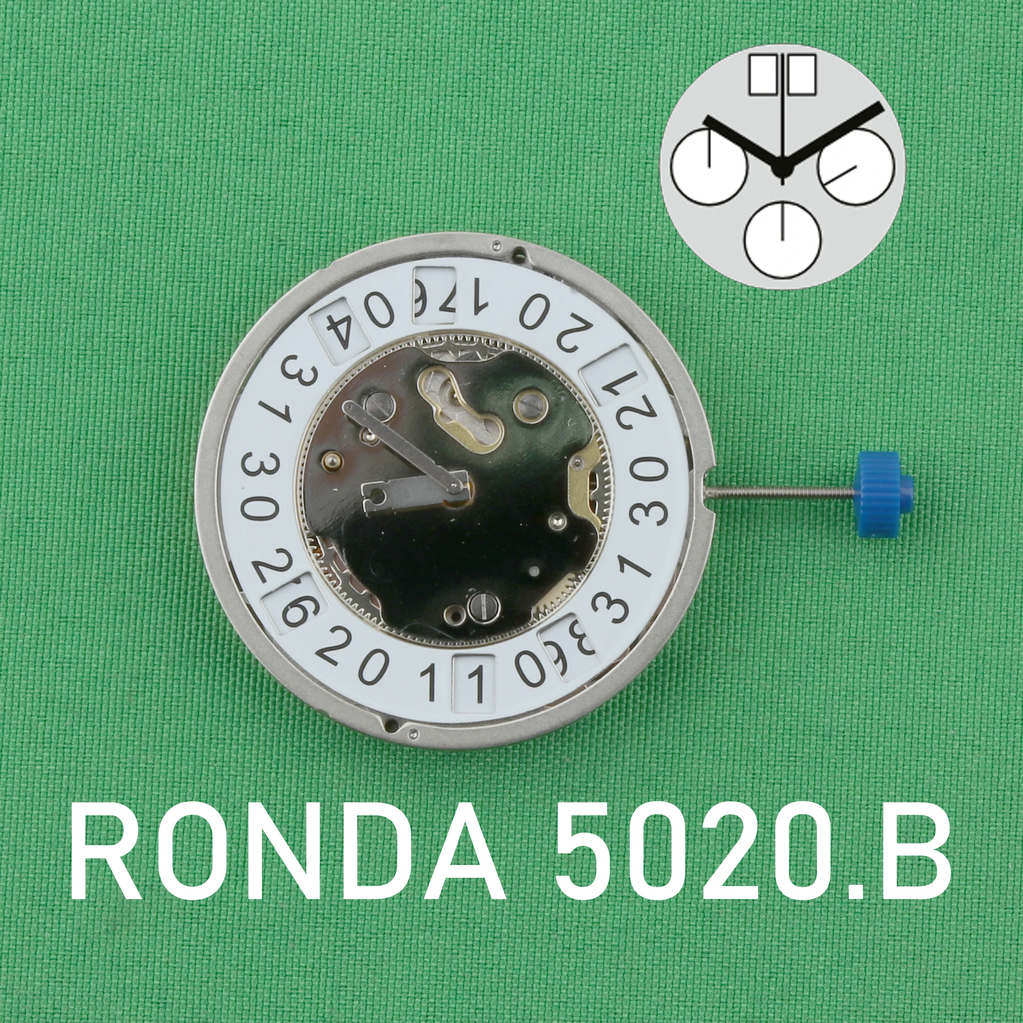 

Ronda 5020.B Movement 5020 MOVEMENT WATCH MOVMENET Core White Machine Swiss Parts 6 jewels / nickel plated SILVERY