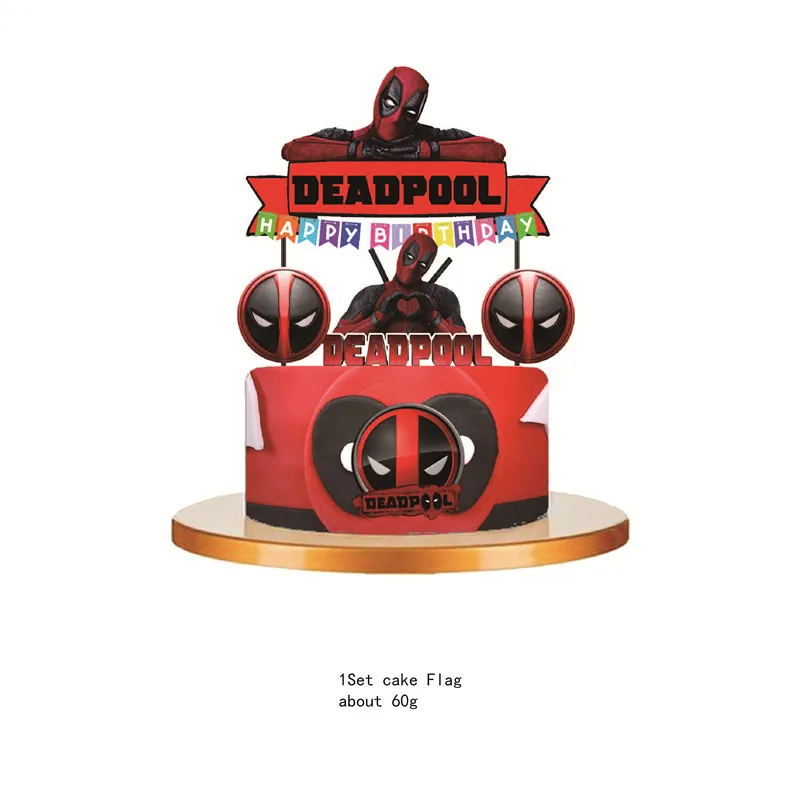 Supereroe Deadpool Tema Cartoon Festival Celebrazione Festa Suppiles Bambini Buon Compleanno Stoviglie usa e getta Palloncino Decora