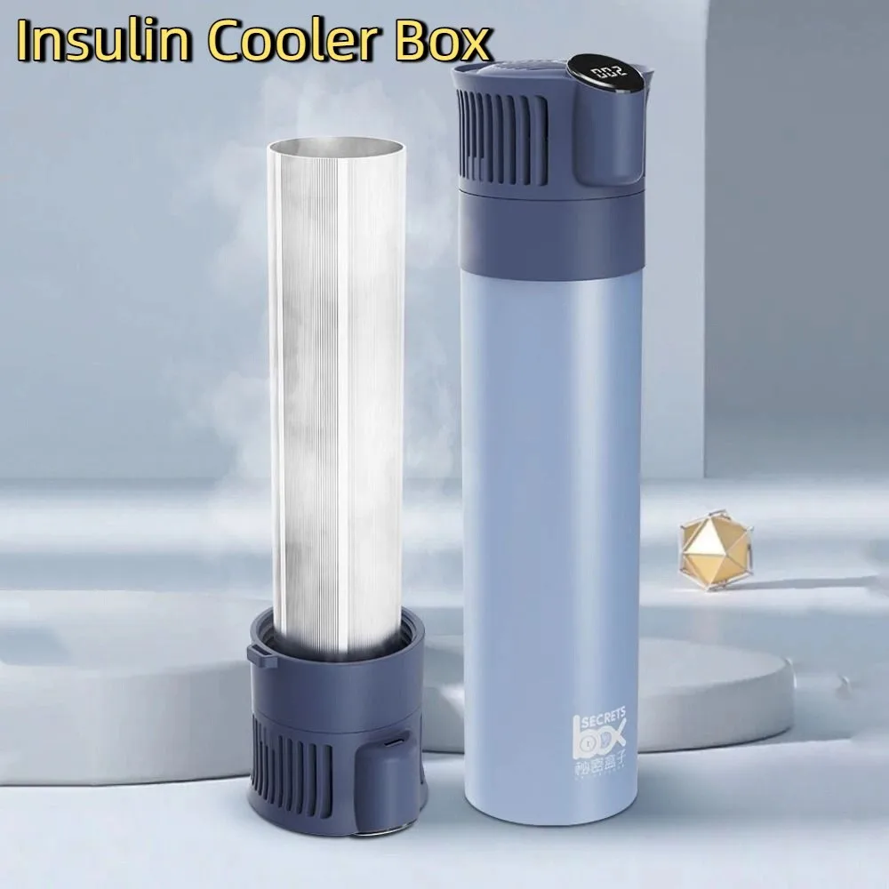 Carry-on Insulin Cooler Box LCD Digital Display USB Charging Medication Refrigerator Cup Automatic Temperature Control