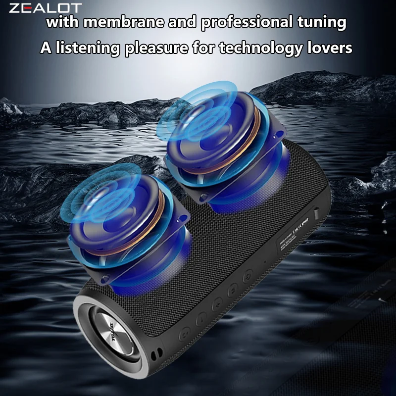 ZEALOT S51 10W Wireless Speakers, 1800mAh Battery, 10 Hours Playtime Loud Stereo, Booming Bass. view 5