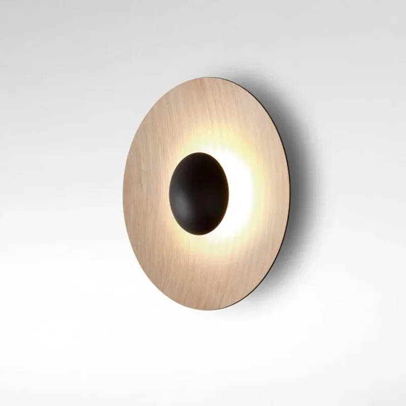 ABEL Round Nordic Wall Lamp Aluminum Wood Grain Sconce Light New Design For Bedroom Creative