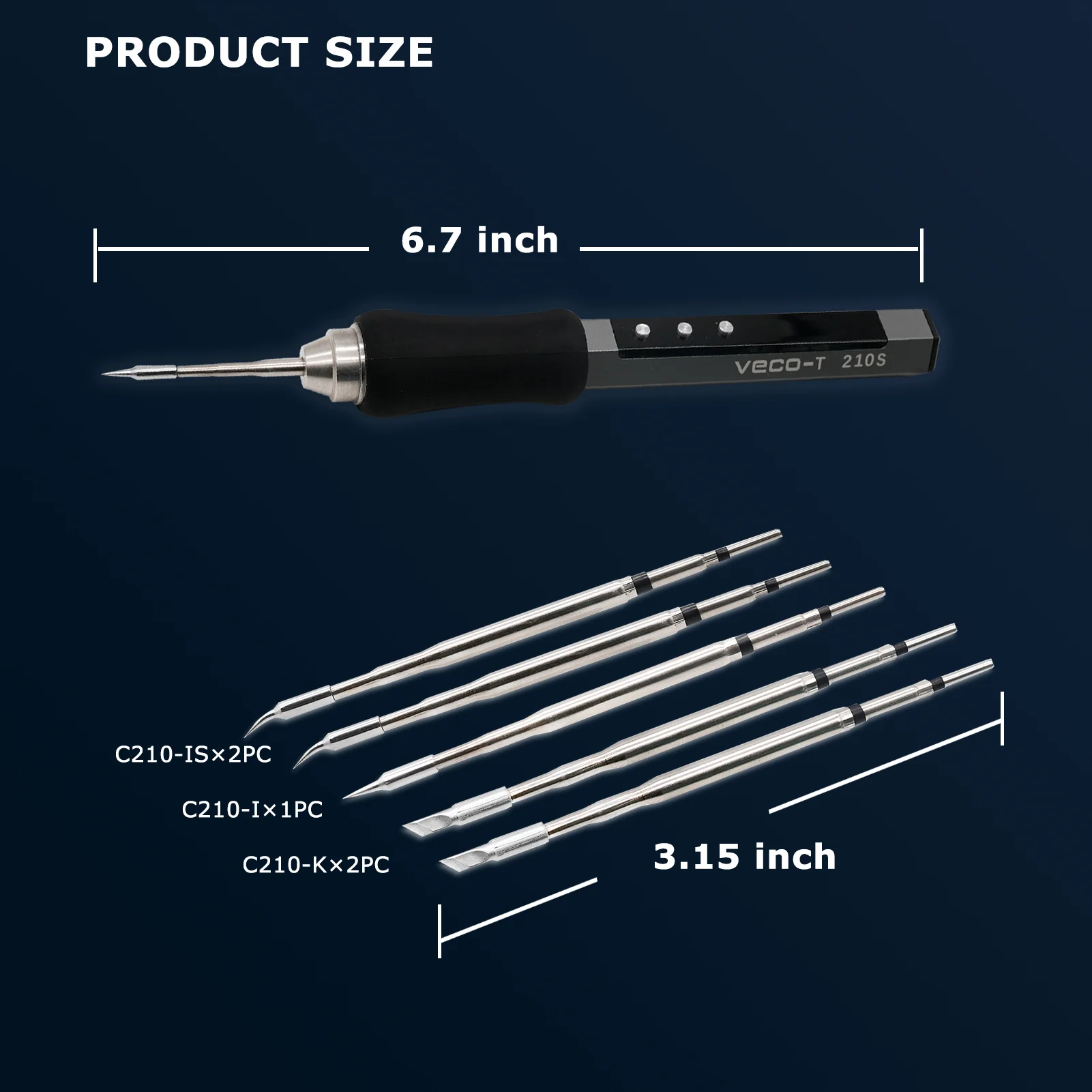 Station de soudage portable avec pointe de fer à souder, équipement de soudage pour l\'électronique, outils de réparation, chaleur, 210S