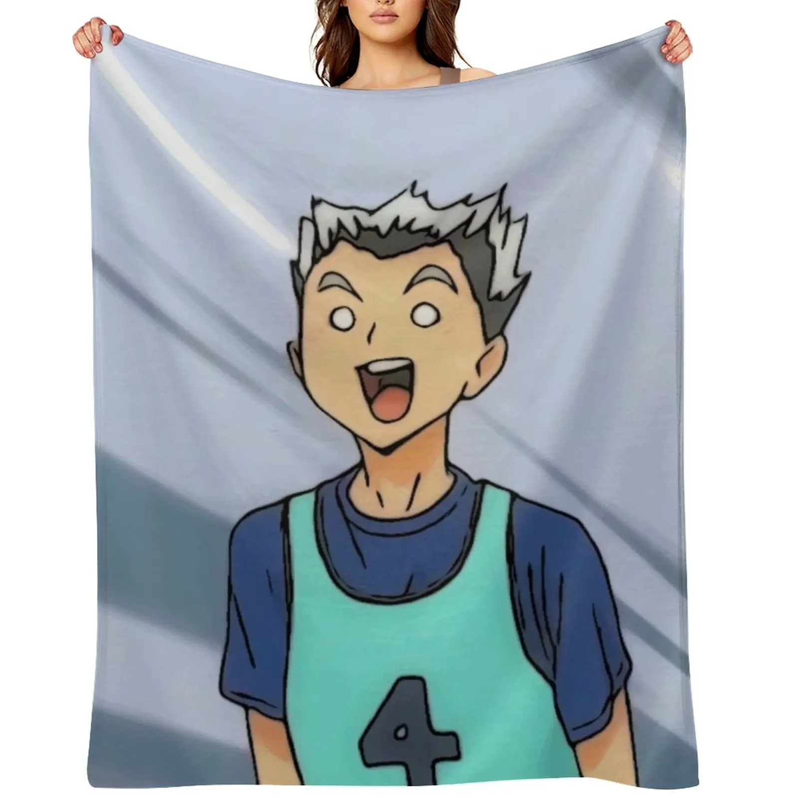 

kotaro bokuto fuuny face Throw Blanket Comforter valentine gift ideas Vintage Summer Beddings Blankets