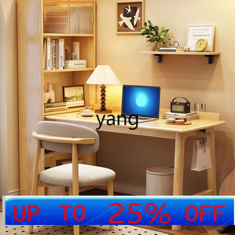 

LMM Solid Wood Corner Desk Bookshelf Integrated Table Household Computer Desk Corner Workbench
