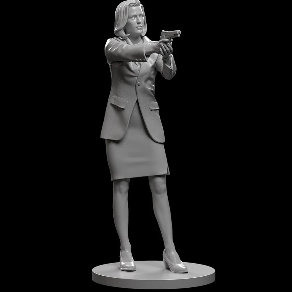 1/24 Beautiful Detective Grey Resin Figurine Toy Unpainted GK Doll Unassembled 3D Print Assembly Miniature Reduction Statue Toy