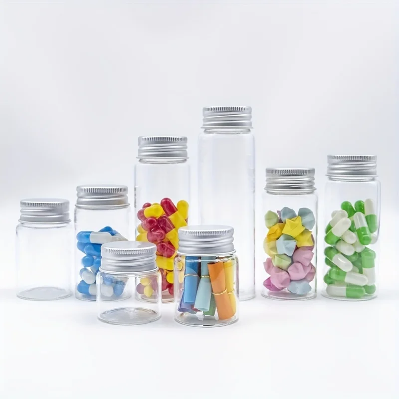 6 uds 25ml a 90ml botellas de vidrio transparentes para decoración de boda, botellas de vidrio para embalaje de cosméticos de adorno, regalos artesanales reutilizables