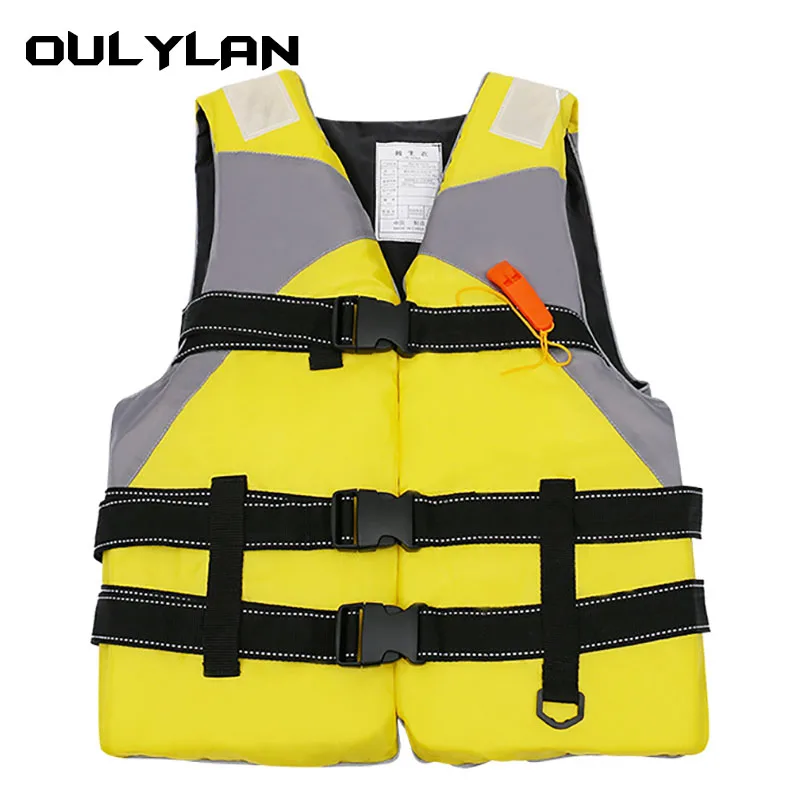 Oulylan Swimming Life Jacket Adult Outdoor Children Adjustable Buoyancy Survival Suit Polyester Children Life Vest With Whistle