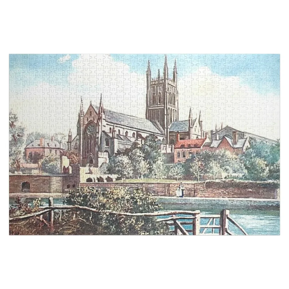 

Worcester Cathedral, Worcester, Worcestershire, England Jigsaw Puzzle Custom With Photo Personalized Wooden Name Puzzle