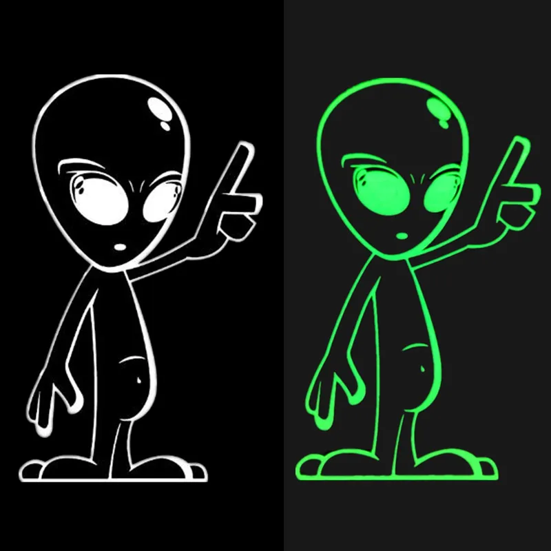 Heat Transfer PVC Patches Fluorescence Cool Alien DIY Clothes Stickers For Clothing Iron On Patches For Music Festival