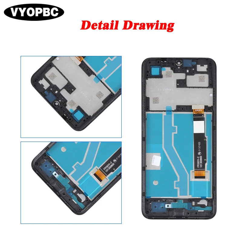 Original LCD Display With Frame For TCL 305 Panel Digitizer Assembly Repair Replacement Parts 6102D 5164D Touch Screen