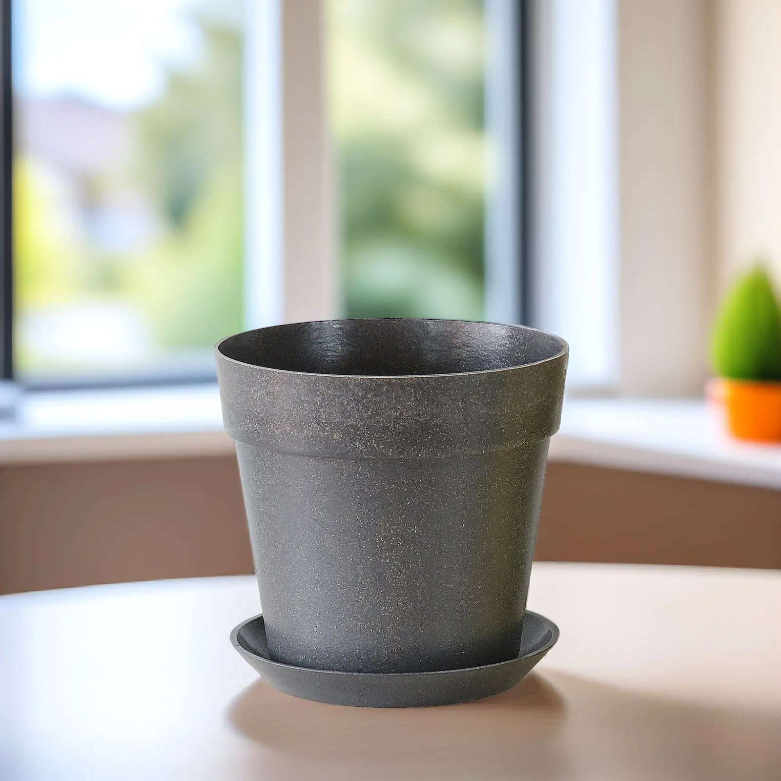 

2Pcs Biodegradable Flowerpots with Saucer Plant Fiber Planters for Home Office Balcony Indoor Planter Flower Growing Pot with