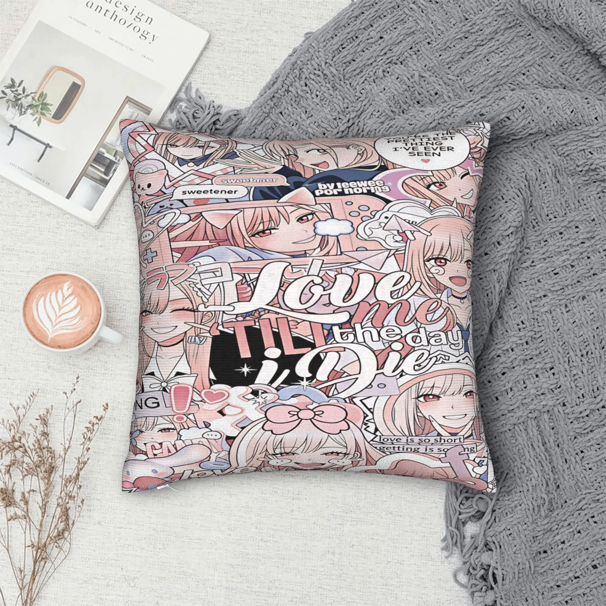 Marin Kitagawa Pillow Case Japan Anime  Soft Pillow Cover Novelty Cushion Cover For Sofa Bedroom Home Decor