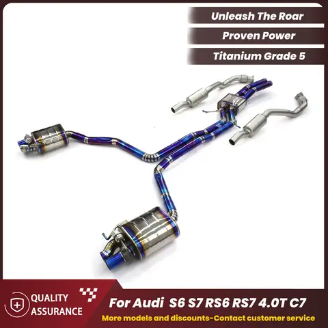 ECCF ไทเทเนียม Catback Performance ท่อไอเสียสําหรับ Audi S6 S7 RS6 RS7 C7 4.0T
