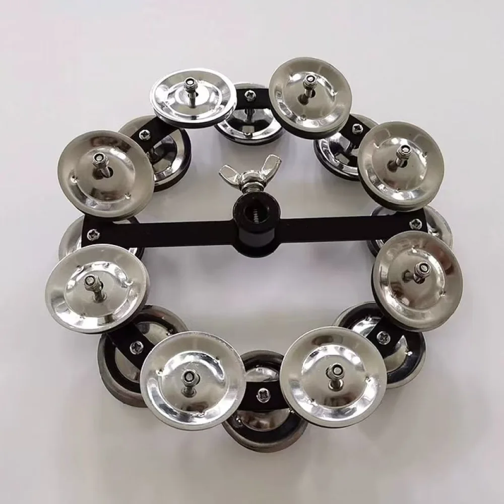 Hi Hat Tambourine Drum Pedal Attachment Accessory Zinc Alloy Percussion Instrument Feedback Device For Professional Drum Kit