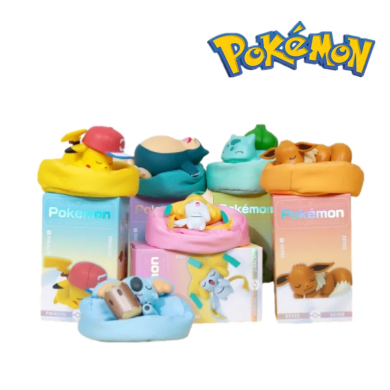 Pokemon Model Figure Pikachu Bulbasaur Snorlax Eevee Jirachi Komala Sleeping Doll Car Ornament Cute Children Cartoon Toy Gift