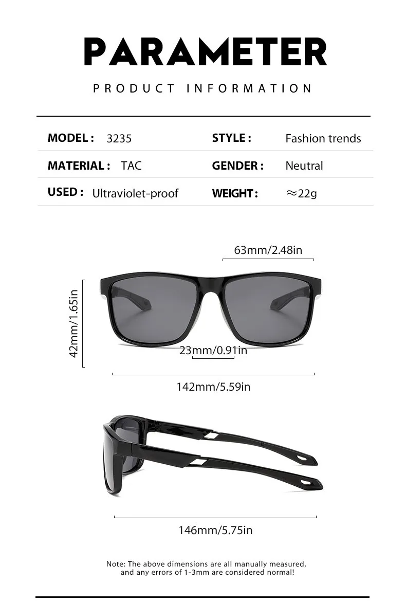 Okuma Fashion Polarisierte Sonnenbrille UV400, Geeignet für Outdoor-Aktivitäten wie Radfahren, Autofahren, Angeln usw. – Detail 8