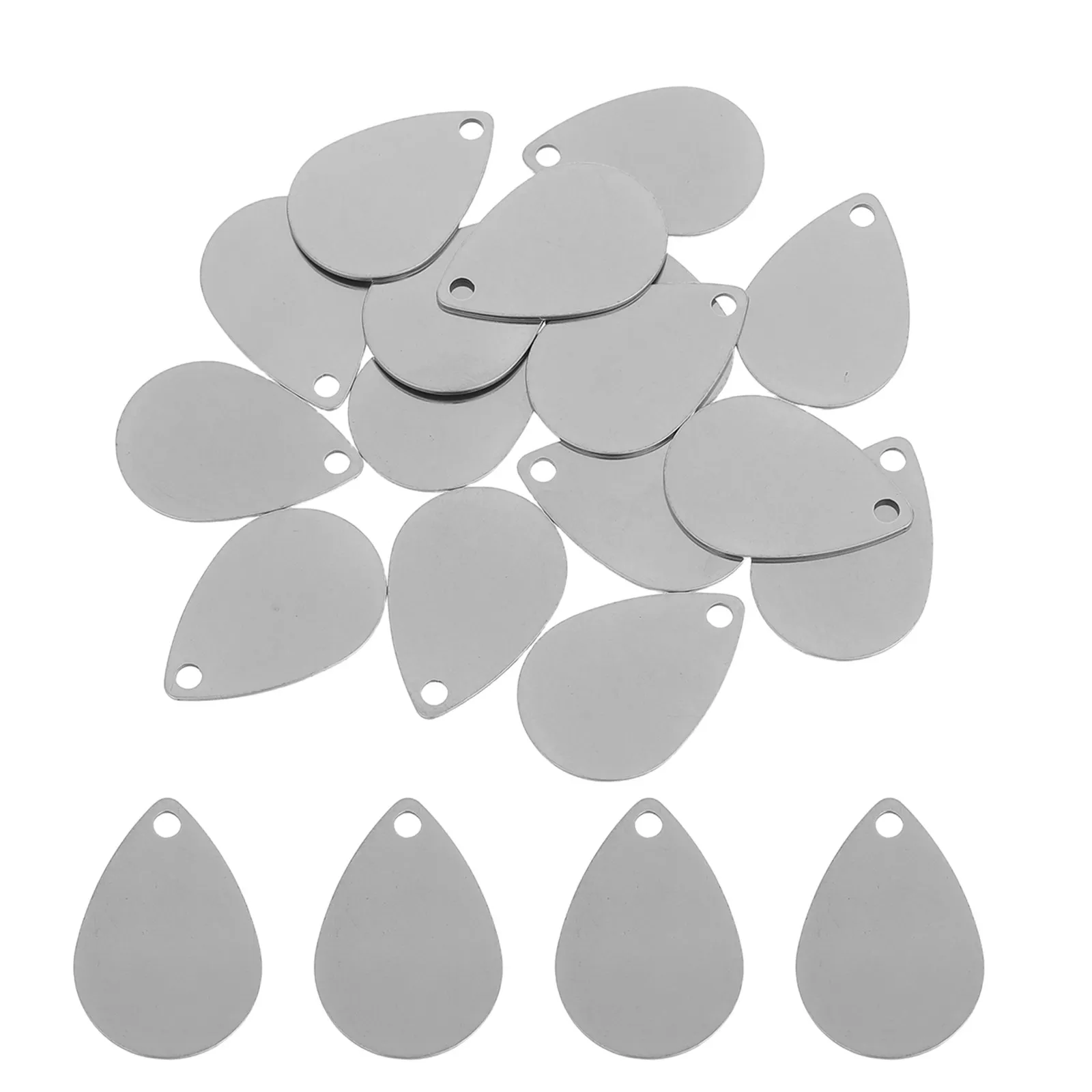 20 Pcs Stainless Steel Stamping Label Keychain Metal Dog Tag Engravable Blanks Pendants Engraving Round Tags Dogs Craft