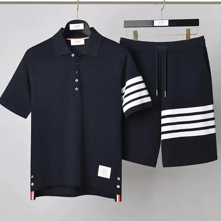 

2024 New Summer Lapels Short Sleeve Suit Fifth Pants Couple Shorts Suit