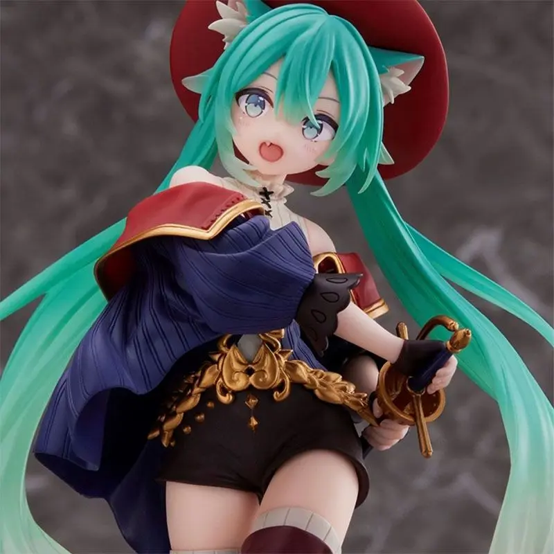 Bandai HATSUNE MIKU Anime Fairytale Paese delle Meraviglie Gatto in Stivali Figura Modello Bambola Animazione periferica Decorazioni per il desktop Giocattoli per bambini