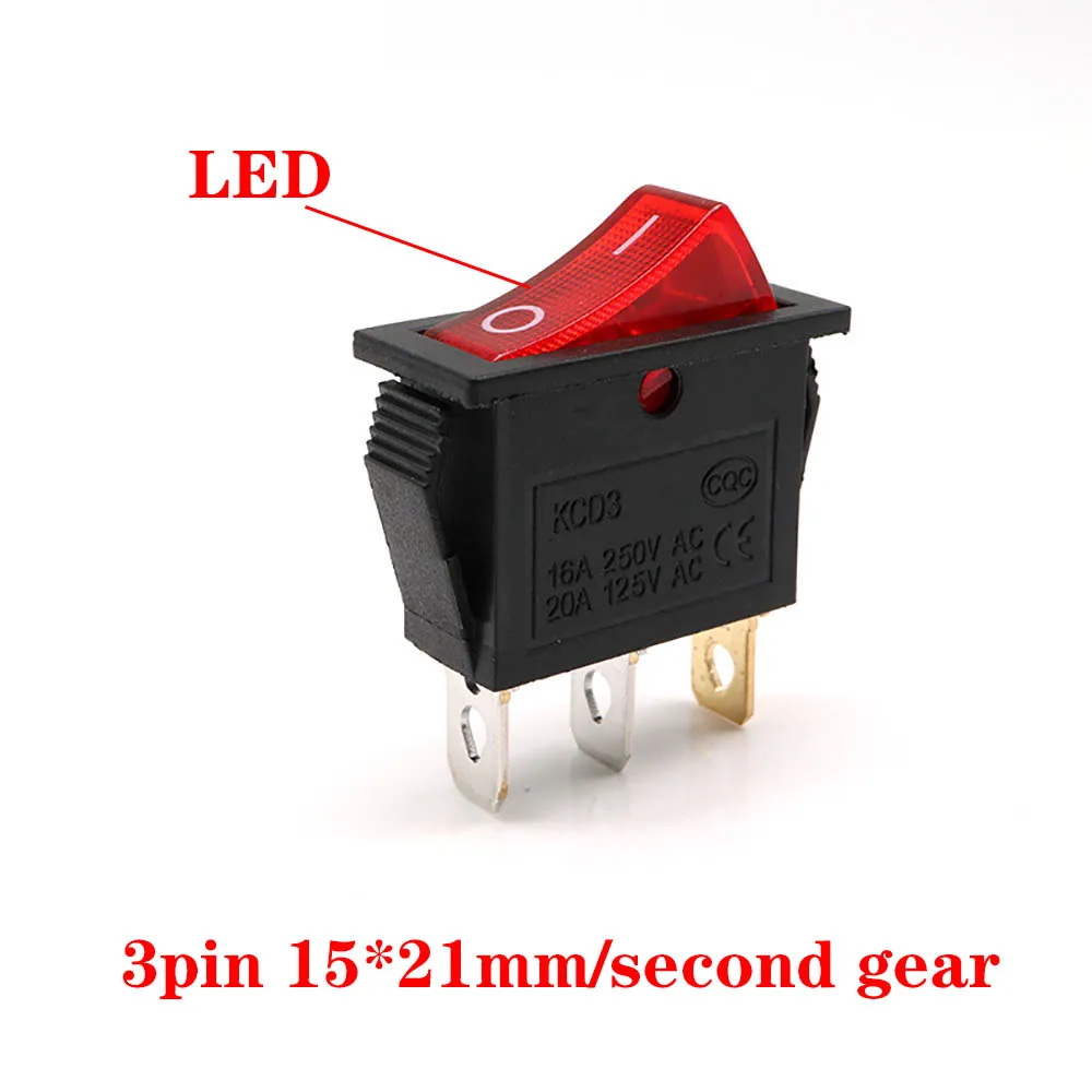 KCD1- AC 6A 250V 2 /3/4Pin ON/OFF I/O SPST Snap in Mini Black Button Boat Rocker Switch