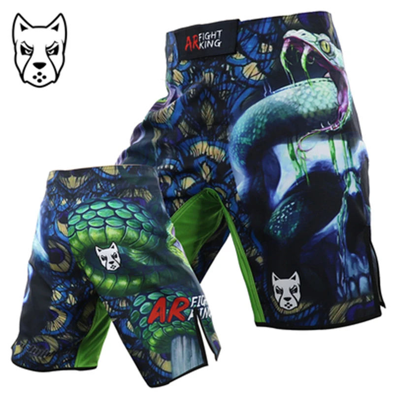 Muay Thai Snake Men MMA Shorts Fight Cage Grappling Boxing Shorts Running Pants Printing Fight Grappling Short Boxeo BJJ