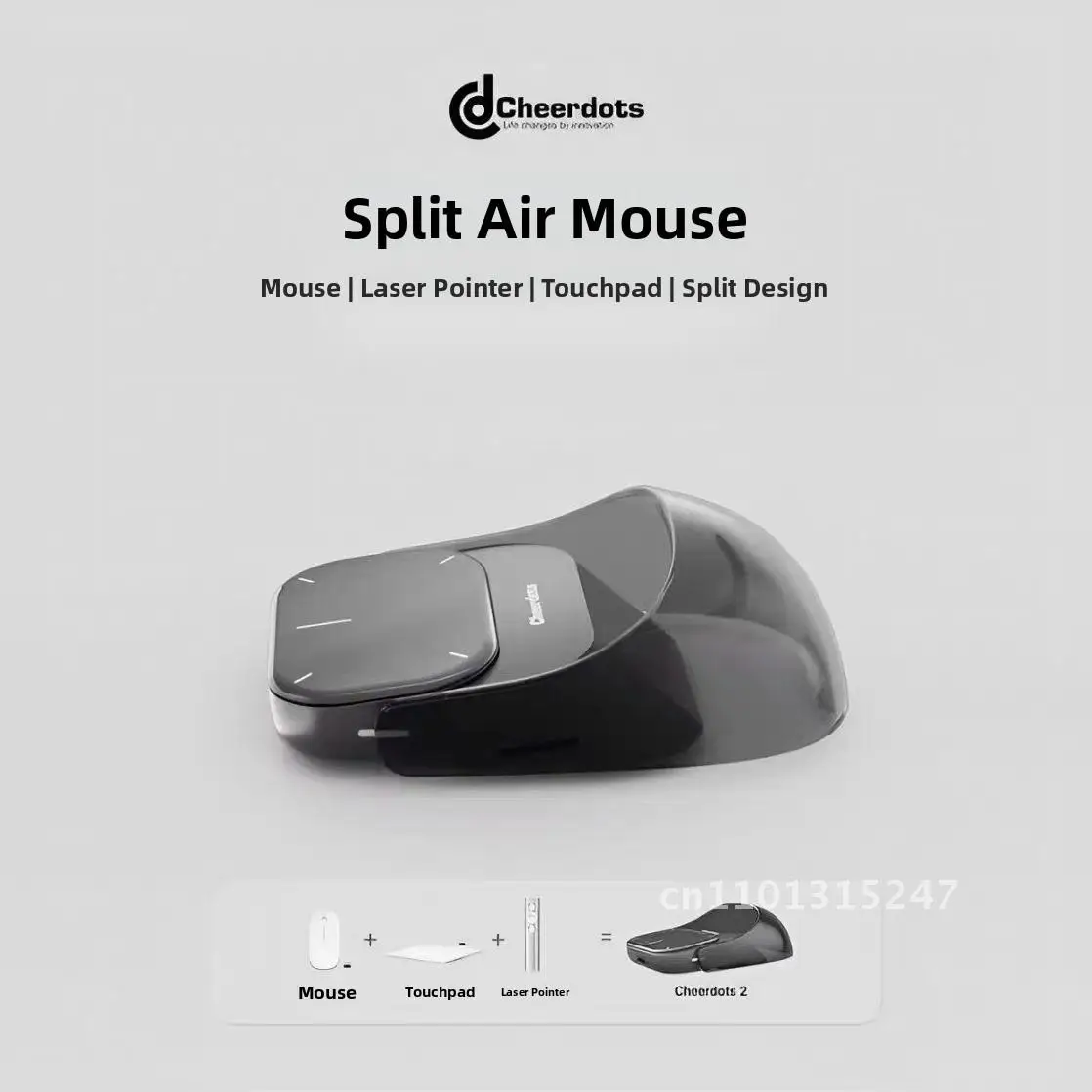 

Cheerdots2 3-in-1 Wireless Bluetooth Split Air Mouse Speech Pen Portable Laser Pointer for PPT Touch Screen Compatible
