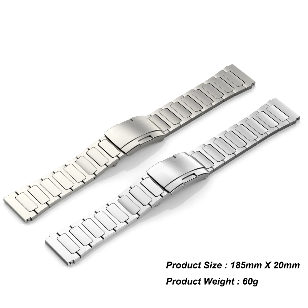 22mm Luxury Titanium Alloy Band For Garmin Forerunner 265 255 Music Strap Venu 2 Vivoactive 4 Link Bracelet Watchband Accessorie