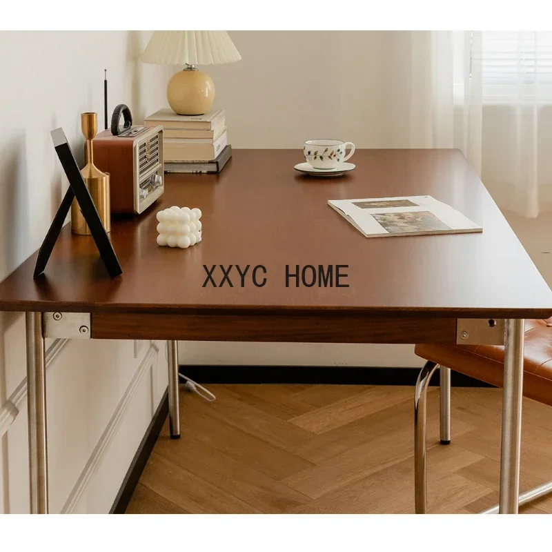 

HJ Dining Table Dining-Table Chair Combination Household Rectangular Table Log Furniture