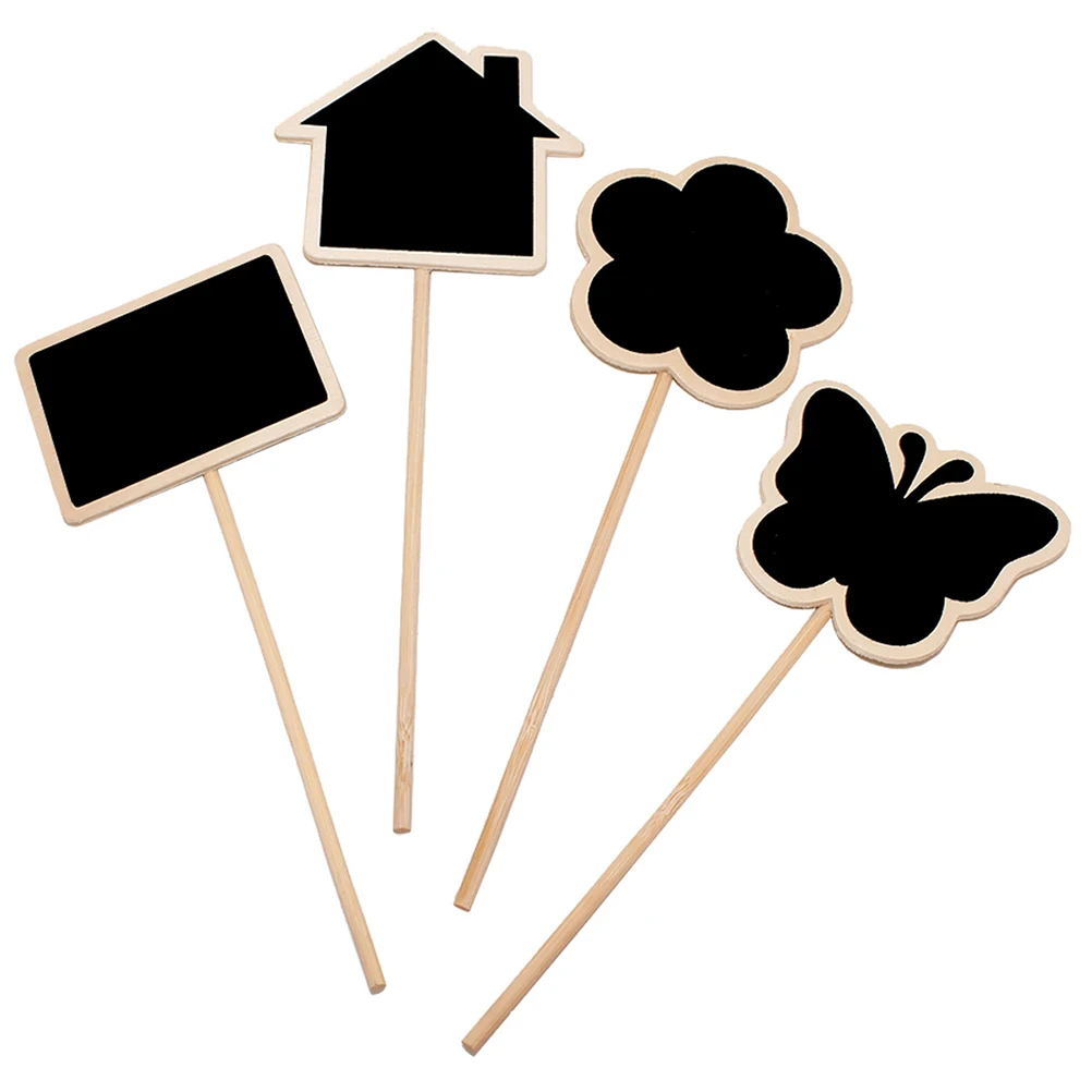 

8 pcs Mini Chalkboard Toppers Premium Wood Card Plant Labels Garden Flower Tags Signage Decor Lightweight