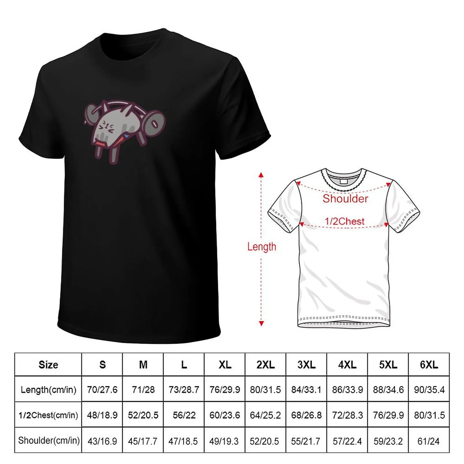 Cute Gym Cat Bench Pressing T-Shirt Big and Tall Loose Fit T-Shirt