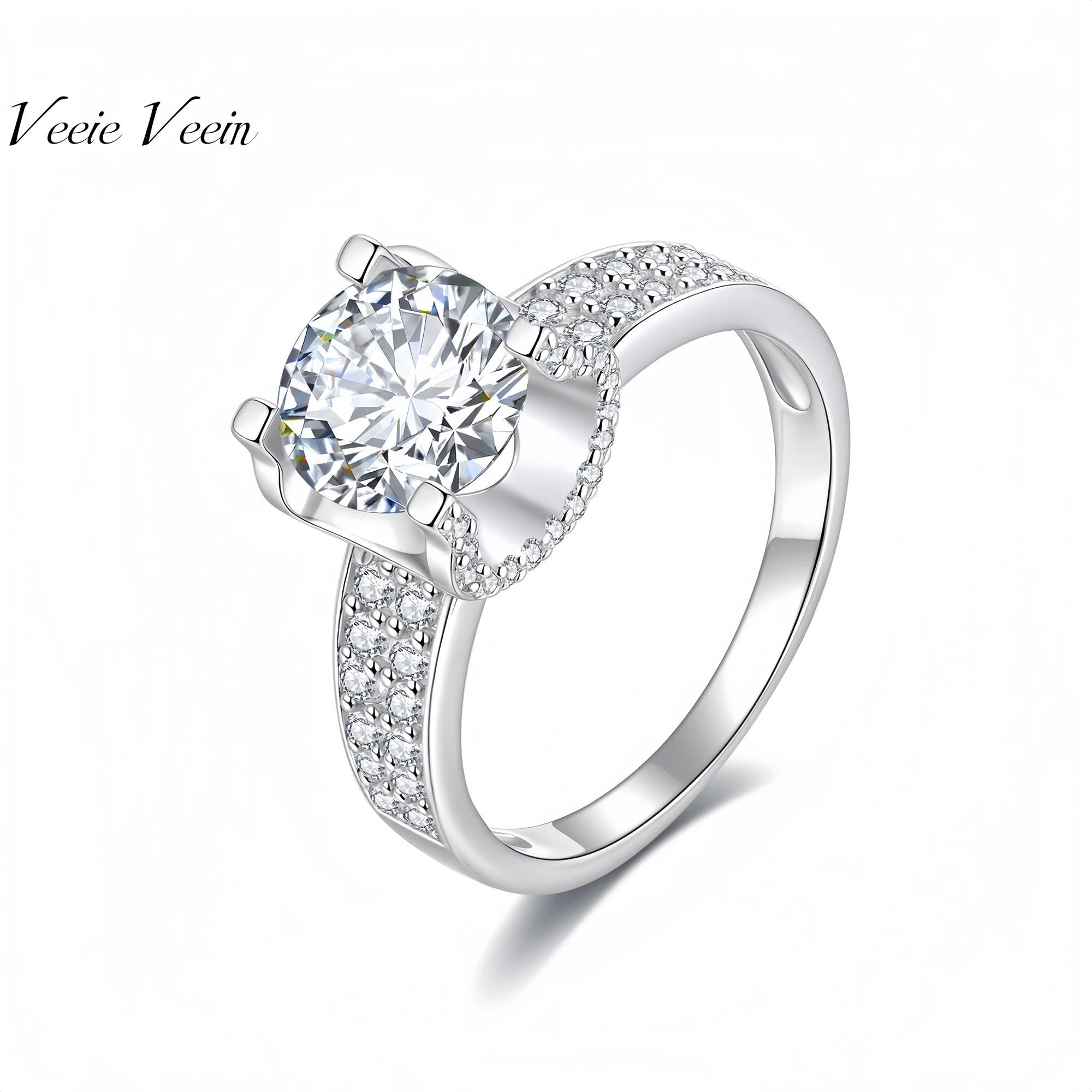 

Veeie Veein Элитный бренд GRA Сертификат Муассанит S925 Кольца из стерлингового серебра из Европы и Америки Ювелирные изделия