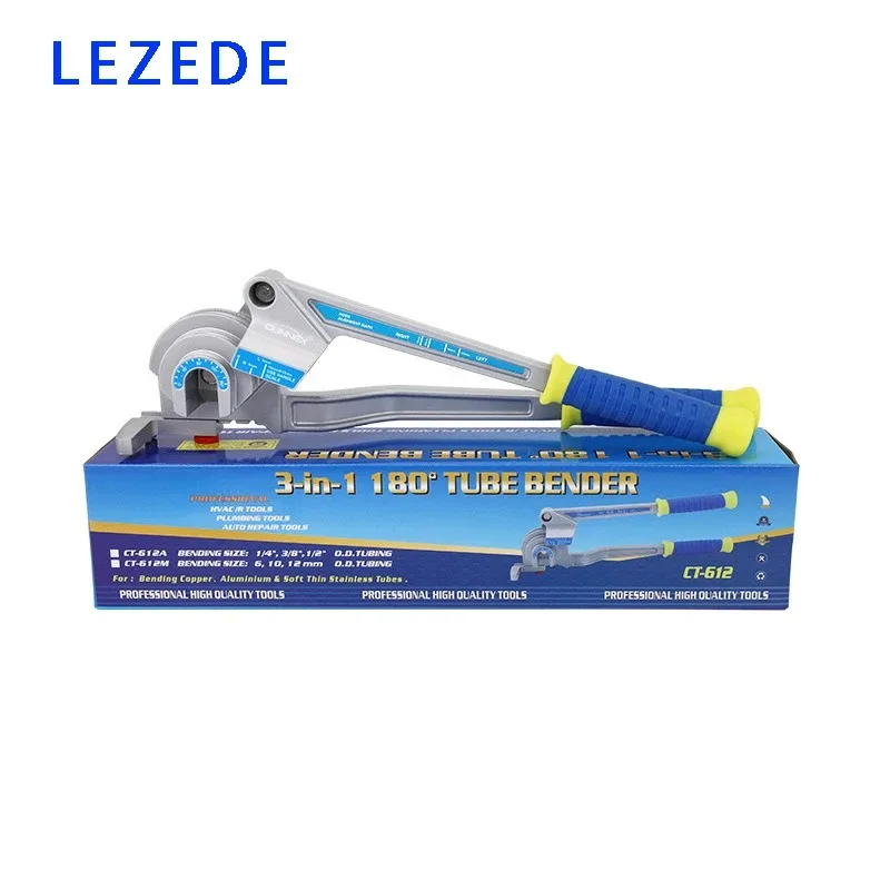 1/4 inch 3/8 inch 1/2 inch pipe bending tool for manual bending of copper, aluminum, iron, and stainless steel pipes