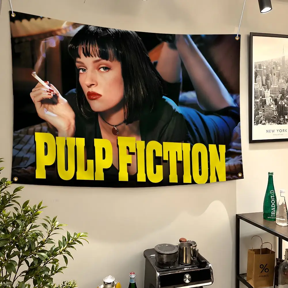 Movie Pulp Fiction Vincent Jules Mia Flags Wall Hanging Flag Banners For Birthday Parties Outdoor Bedroom Dorm Room Decor