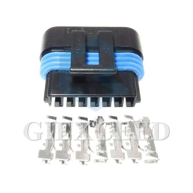 2 Sets 7 Pin Automotive Water Temperature Sensor Plug Waterproof Female Socket AC Assembly For BUICK Excelle Regal Sail GL8