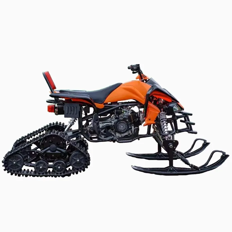 200cc Gas Snowmobile Chain Drive Front Ski Rear Dual Track ATV Quad Bike Winter Off Road Snow Sled Outdoor Sport Track Vehicle