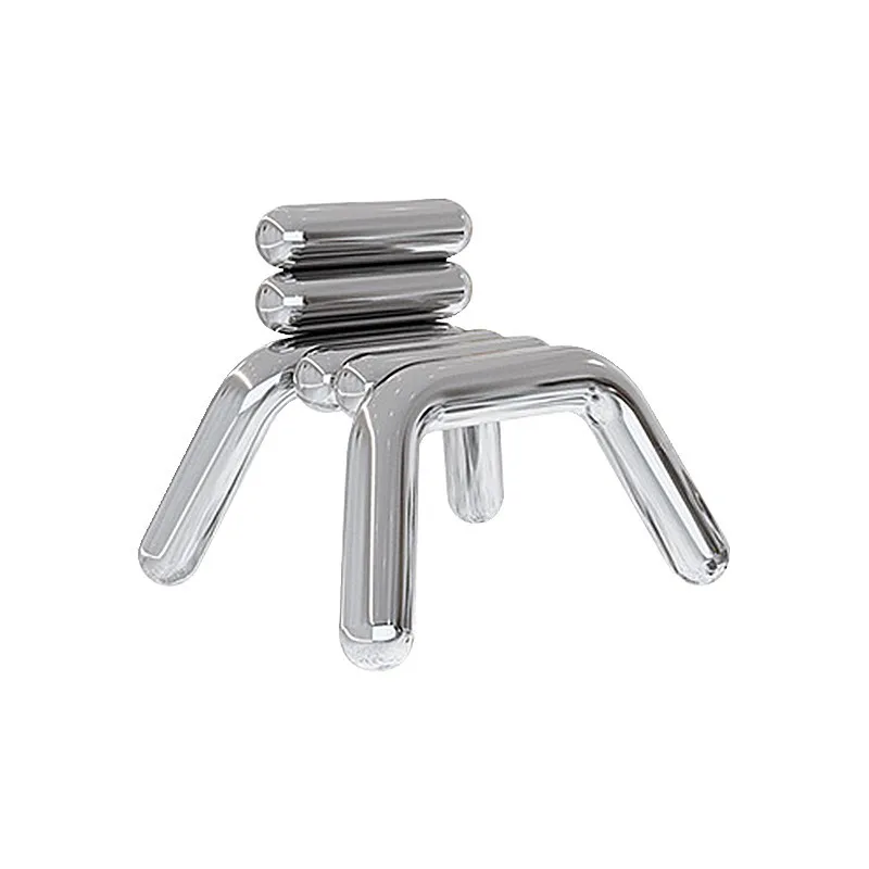 

Acrylic display tea table in the middle, stainless steel European and American style shooting props, leisure chair