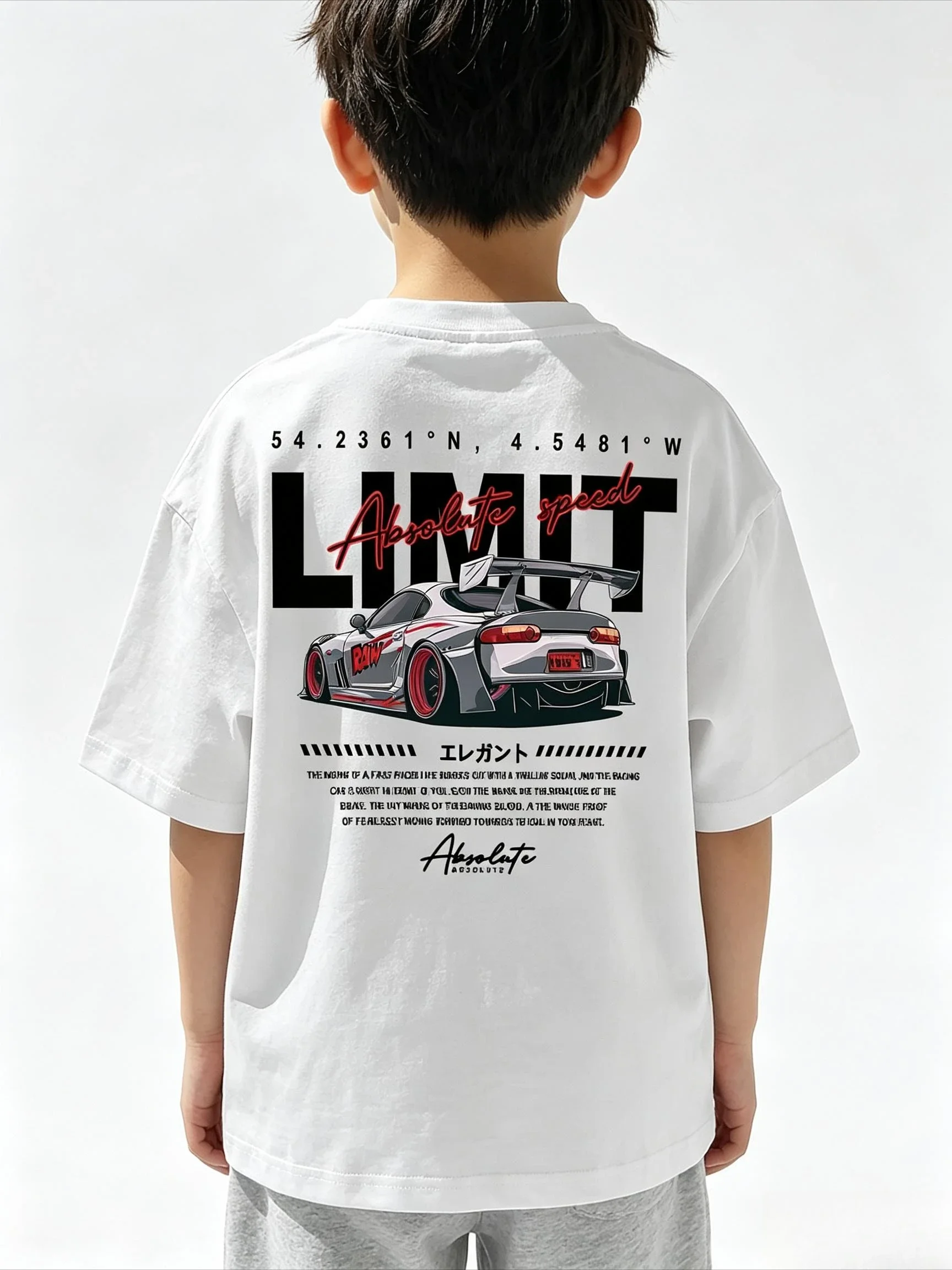 Men New Summer Racing T-shirt in Japanese Style Made Lightweight Breathable Fabric Features Bold 