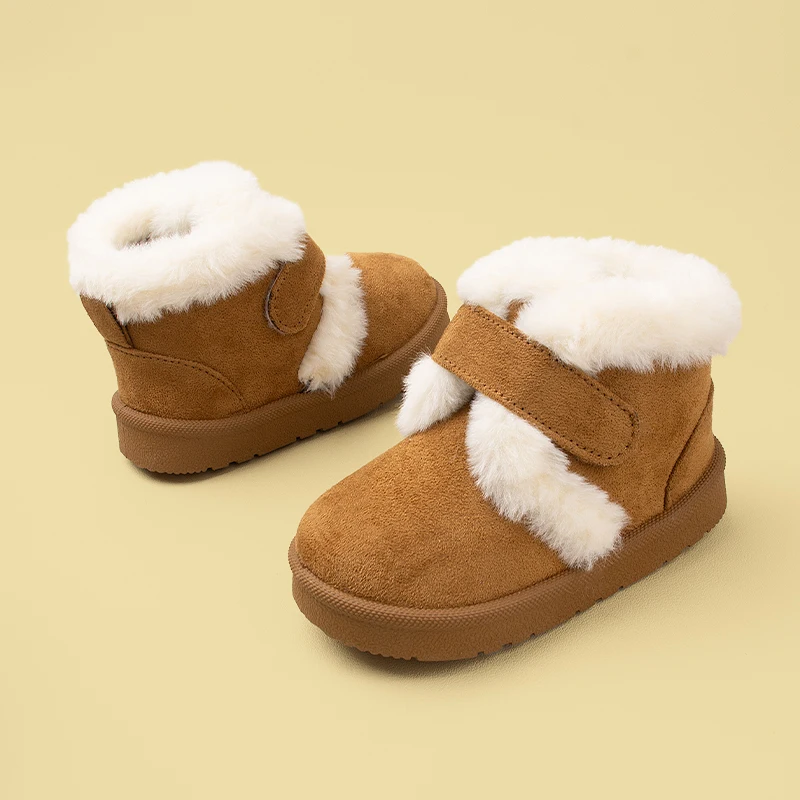 

Новые красивые плюшевые ботинки для маленьких девочек Stlye, повседневные ботинки для малышей с подошвой из ТПР, ботинки принцессы в стиле ретро EKF68