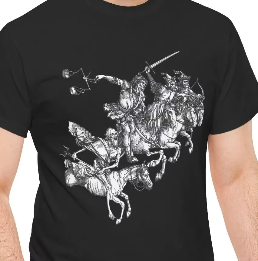 

Самая продаваемая модная летняя новая футболка Four Horsemen of The Apocalypse - Albrecht Dürer - Renaissance Woodcut Revelation Art