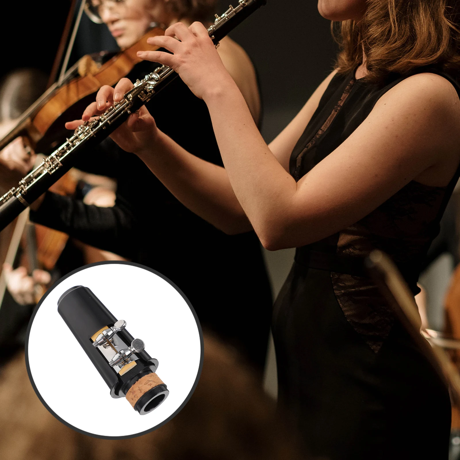 

Clarinet Flute Wind Instrument Mouthpieces Cap Neck Joint Cork Plastic Pitch