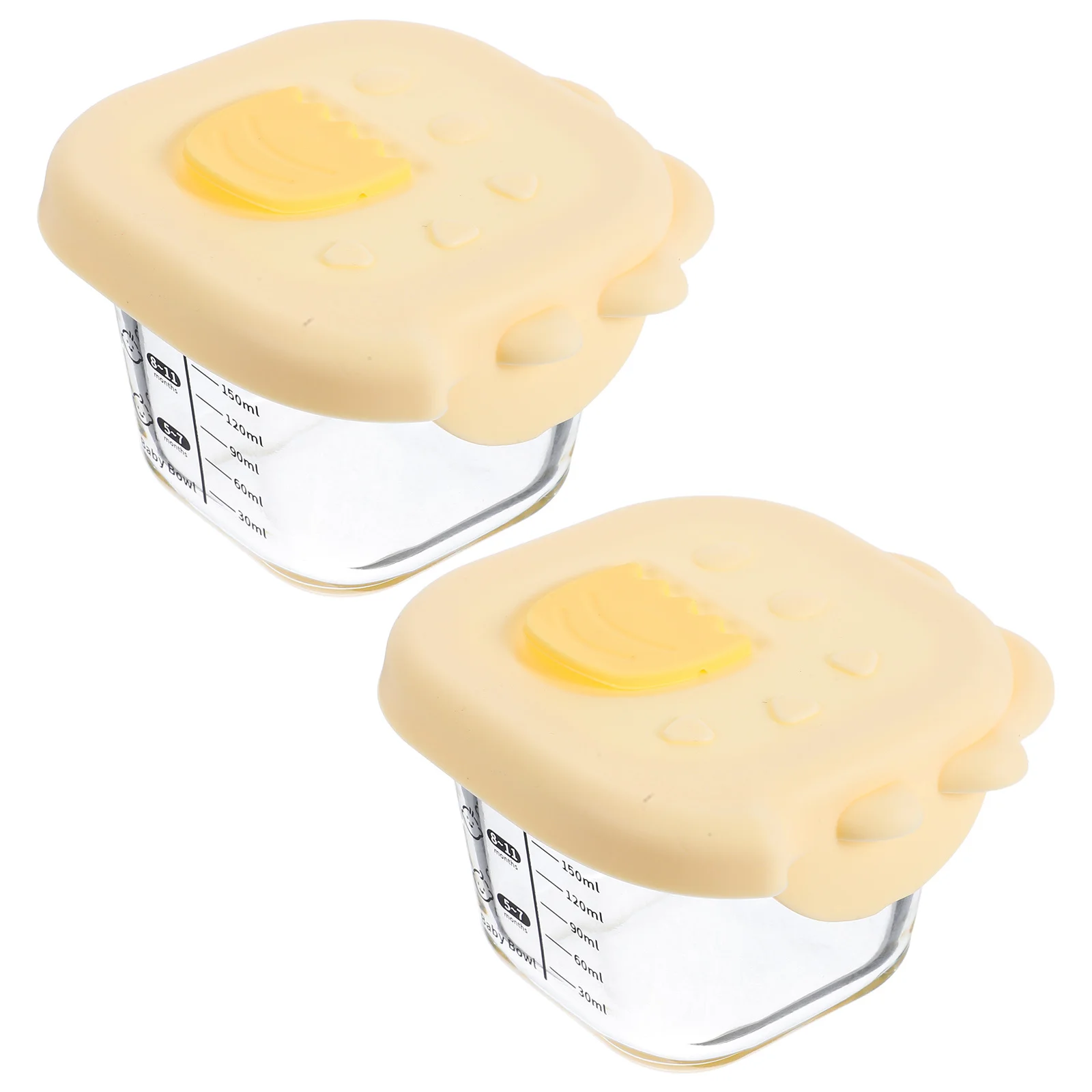 

2Pcs Glass Baby Food Storage Containers 230Ml Airtight Portable Dish for Freezing Heating Serving Newborn Snack Jar